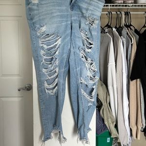 ripped american eagle mom jeans